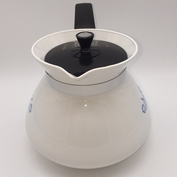 Vintage Corning Ware Blue Cornflower 6 Cup Teapot White with Lid - Picture 2 of 12